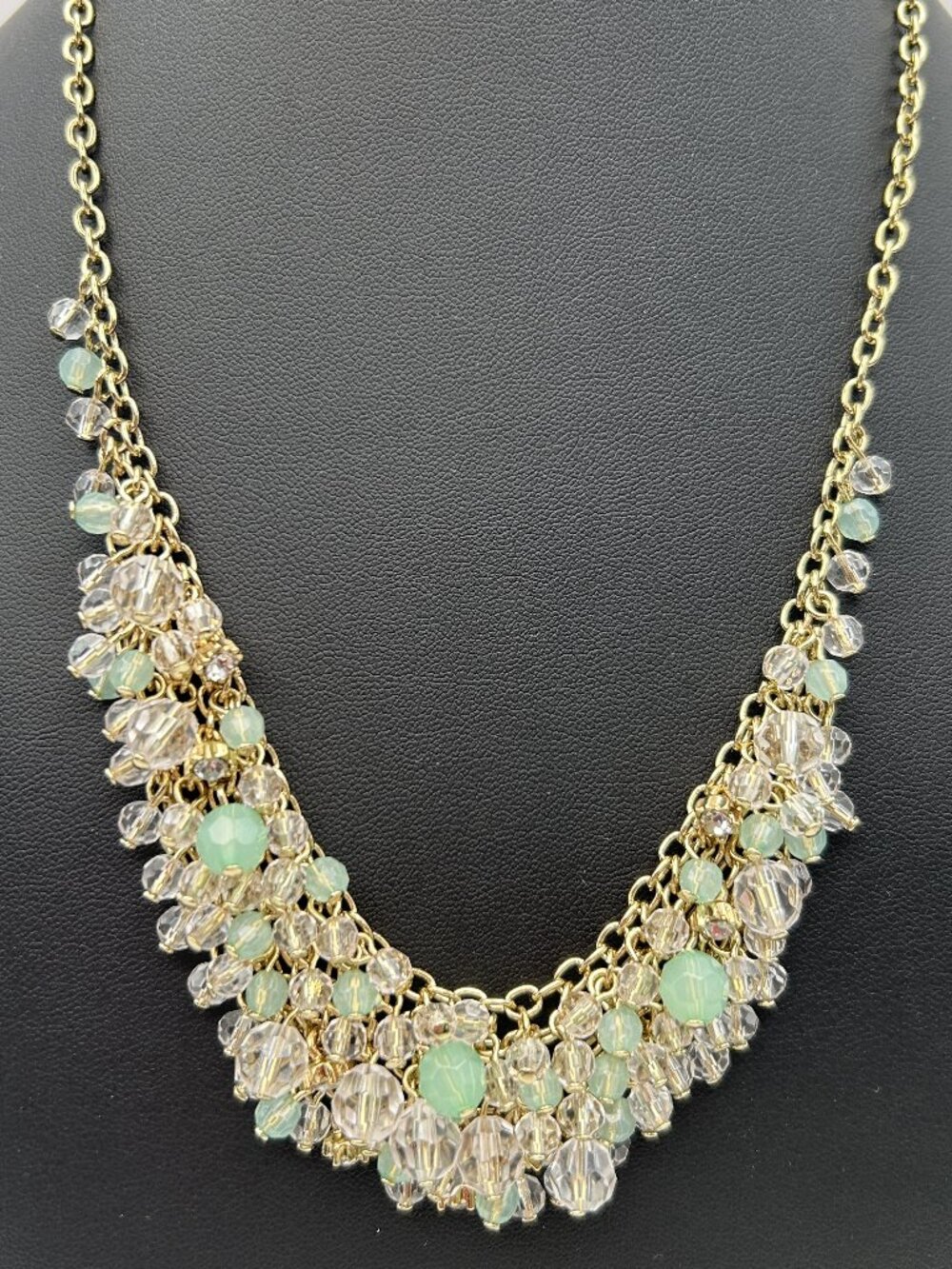 Banana Republic Multistrand Necklace Layered Crystal Bib Statement